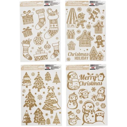 Karácsonyi ablakmatrica A/4 glitteres 