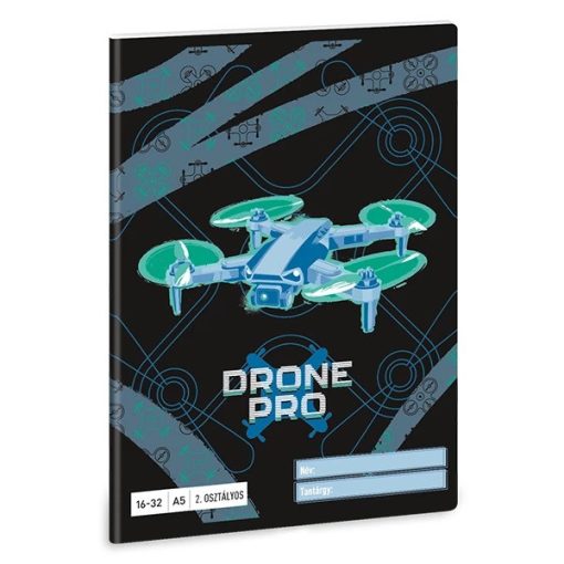 ARS UNA füzet A/5 32 lapos II. osztályos vonalas, Drone Pro, 16-32