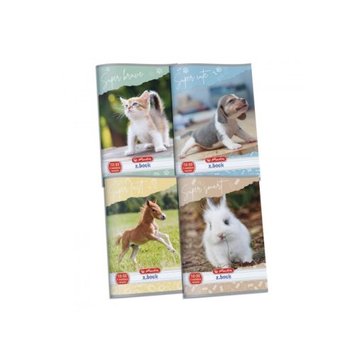 HERLITZ füzet A/5 32 lapos Animals Hero, Pretty Pets 12-32 III. osztályos vonalas