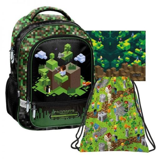 Iskolatáska PASO Game. Start Ajándék tornazsákkal és patentos mappával