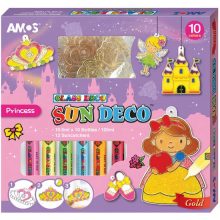 AMOS üvegmatricafesték készlet 10,5ml 10db+12db sablon, hercegnő