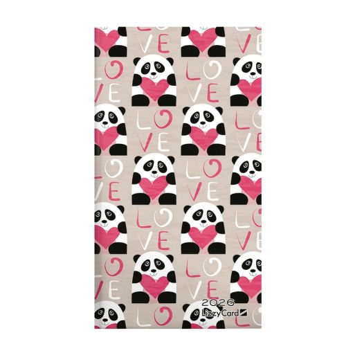 Zsebnaptár fekvő, Lizzy Card, 2026. évi, Love, Panda