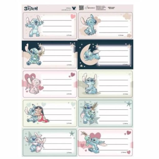 Stitch füzetcímke 10db