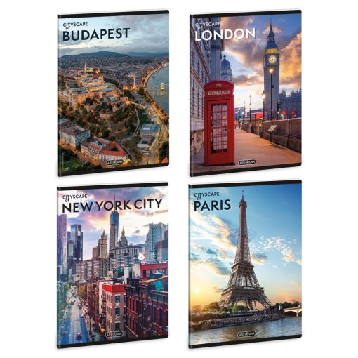 ARS UNA füzet A/5 40 lapos Cityscape, négyzethálós