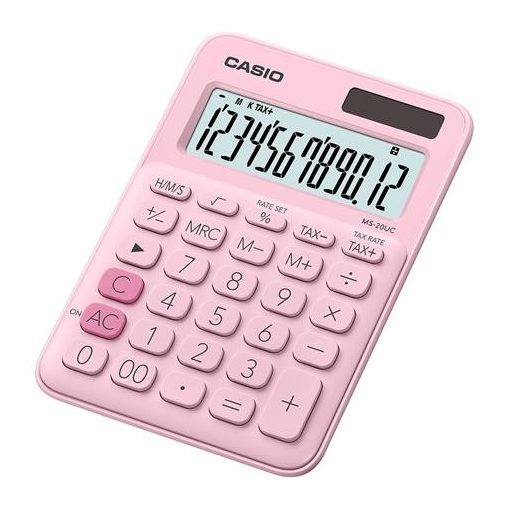 CASIO MS-20 UC asztali számológép 12 számjegy rózsaszín