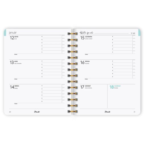 PlanAll Határidőnapló, agenda heti B5 spirálozott 2026. évi - Summer