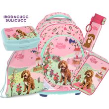 ARS UNA Anatómiai iskolatáska szett, Cute Animals Doggie, 5 részes