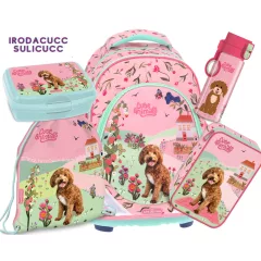   ARS UNA Anatómiai iskolatáska szett, Cute Animals Doggie, 5 részes