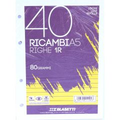 BLASETTI Ricambi gyűrűskönyv betét A/5 40 lap vonalas