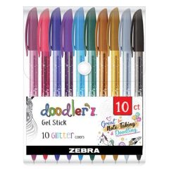   ZEBRA zseléstoll készlet 10db Doodler'z Glitter csillogó vegyes szín