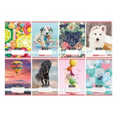   NEBULÓ füzet A/5 32 lapos Cuki minták, 27-32 kockás, négyzethálós