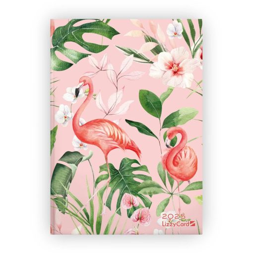 Határidőnapló, agenda B/6 napi Lizzy Card 2025. évi Tropical Flamingo