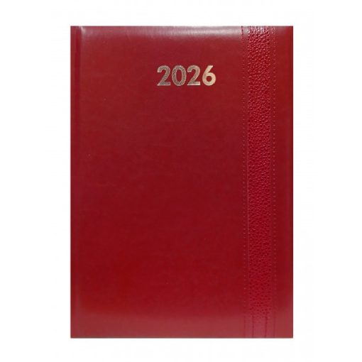 Agenda B/5 heti, Alisca, Szekszárd, 2026. évi, varrott, Bordó