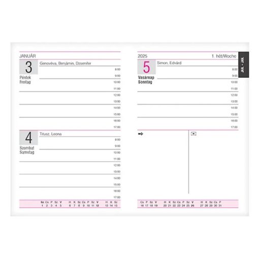 Zsebnaptár, 2 napos, Alisca, Szekszárd, 2026. évi, vegyes színek