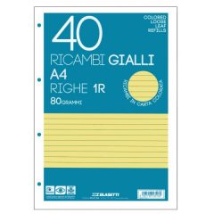   BLASETTI Ricambi gyűrűskönyv betét A/4 40 lap vonalas sárga
