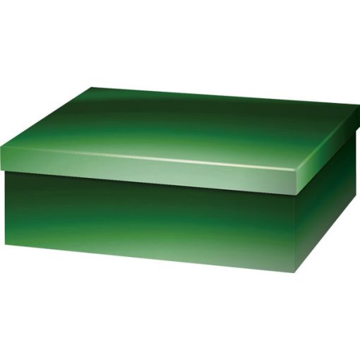 Karácsonyi díszdoboz, zöld, T3, 24x16x9 cm