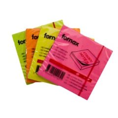 FORNAX öntapadós jegyzettömb 75x75mm neon sárga