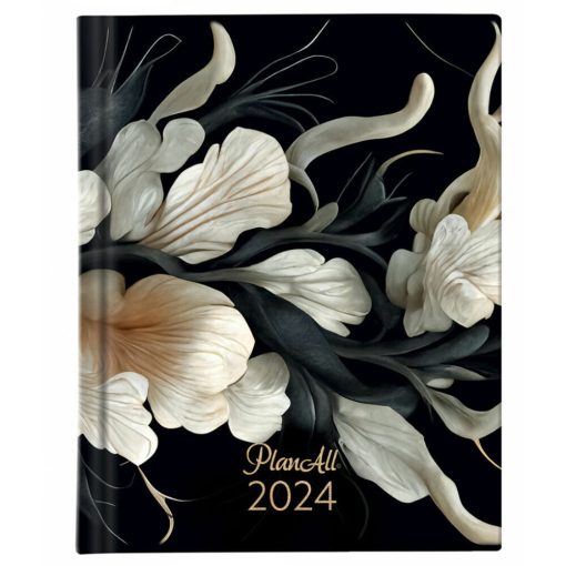 PlanAll heti B6 mini 2024. évi, zsebnaptár - White Orchid