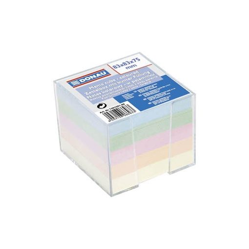 DONAU színes kockatömb tartóval 83x83x75 mm