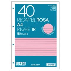   BLASETTI Ricambi gyűrűskönyv betét A/4 40 lap vonalas rózsaszín