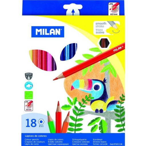 MILAN színesceruza 18db-os, 211, hatszögletű
