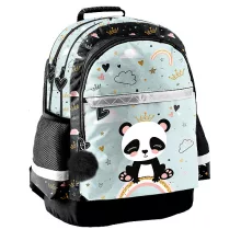 Iskolatáska szett PASO Panda, Szivárvány