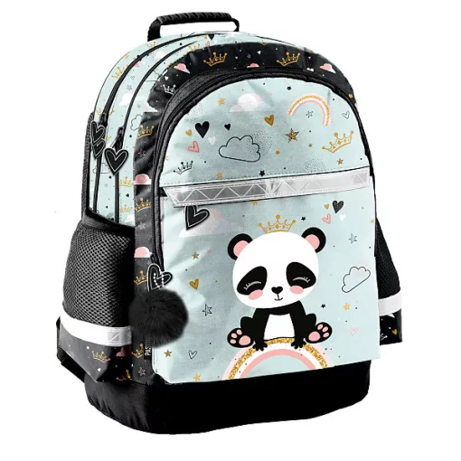 Iskolatáska szett PASO Panda, Szivárvány