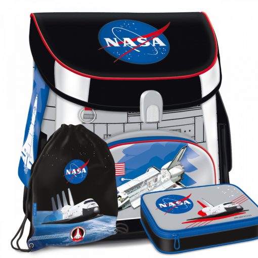 ARS UNA Mágneszáras iskolatáska + többszintes tolltartó + sportzsák, NASA Iskolatáska szett