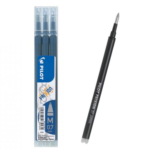 Rollertoll betét, F 0,5 mm, törölhető, PILOT "Frixion Ball/Clicker", fekete, 3db