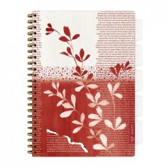   Spirálfüzet ARGUS 80 lapos, színregiszteres, 5 részes, A/4-es vonalas, Bordó levelek