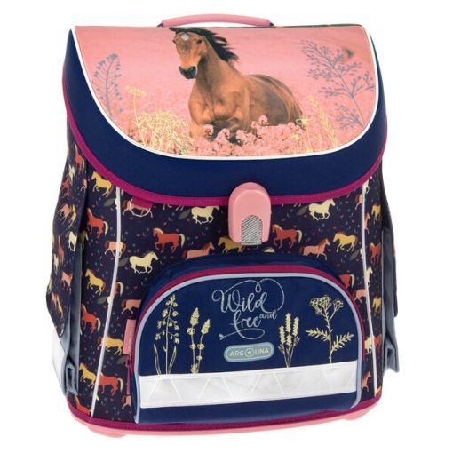 ARS UNA Mágneszáras Iskolatáska szett, Wild and Free, Lovas, 3 részes