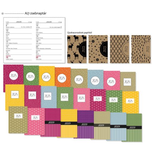 Zsebnaptár, A/7 Alisca, Szekszárd, 2026. évi, vegyes színek