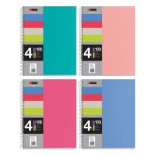 Spirálfüzet MIQUELRIUS 100 lap, színregiszteres, 4 részes, A/5-ös kockás