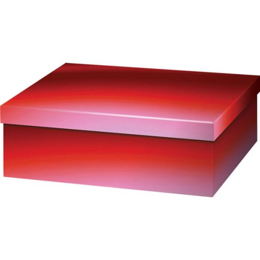 Karácsonyi díszdoboz, IV., T2, 16x12x8 cm, piros
