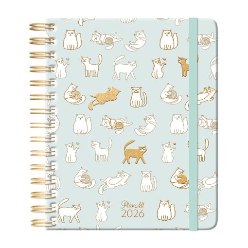 PlanAll Határidőnapló, agenda heti B5 spirálozott 2026. évi - Kitty