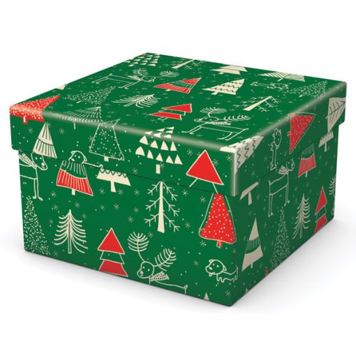 Karácsonyi díszdoboz, N3, 16x16x12 cm