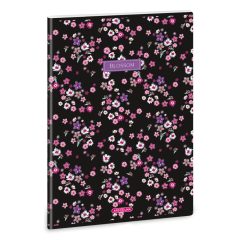   Ars Una Pearl Blossom Black A/4 extra kapcsos füzet-négyzethálós