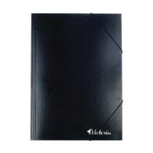 Gumis mappa A/4 karton fekete