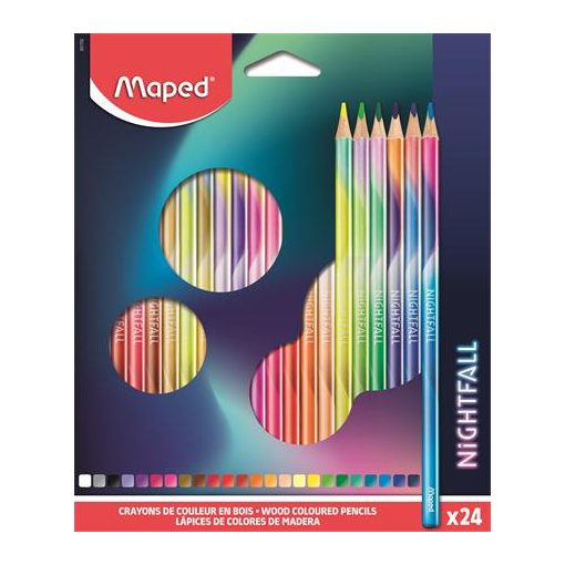 MAPED Színes ceruza készlet, 24db, Nightfall
