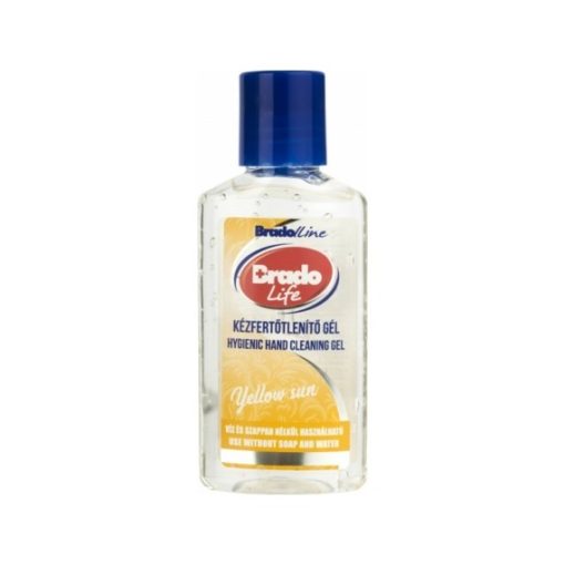 BradoLife fertőtlenítő gél, 50ml, Yellow Sun parfümös illatú