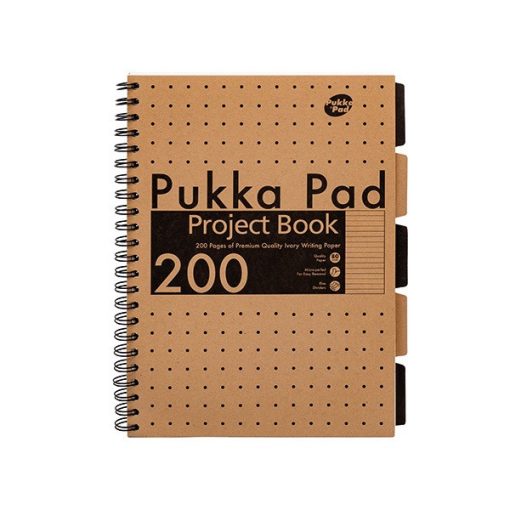 Spirálfüzet Pukka Pad Project 200 oldal, színregiszteres A/4, vonalas, 9566