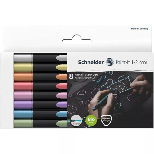 SCHNEIDER Paint-it filctoll,1-2mm, metál, 8db