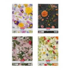 HERLITZ spirálfüzet A/4 kockás, négyzethálós, Flower