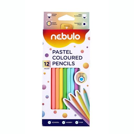 NEBULÓ színesceruza 12db hatszögletű pasztel