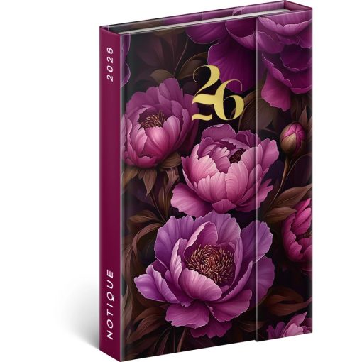 Mágneses zsebnaptár, 2026.évi, Purple Flower