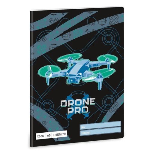 ARS UNA füzet A/5 32 lapos III. osztályos vonalas, Drone Pro, 12-32