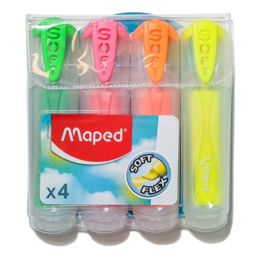 Szövegkiemelő készlet MAPED Fluo Peps Soft 4db