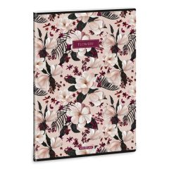   Ars Una Flowery Pink A/4 extra kapcsos füzet-négyzethálós