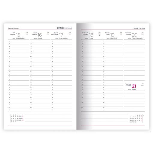 Határidőnapló, agenda, Lizzy Card, heti beosztású B/5 2026. évi Little Flowers