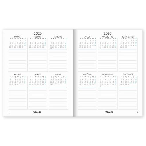 PlanAll heti B6 mini 2026. évi, zsebnaptár - Black